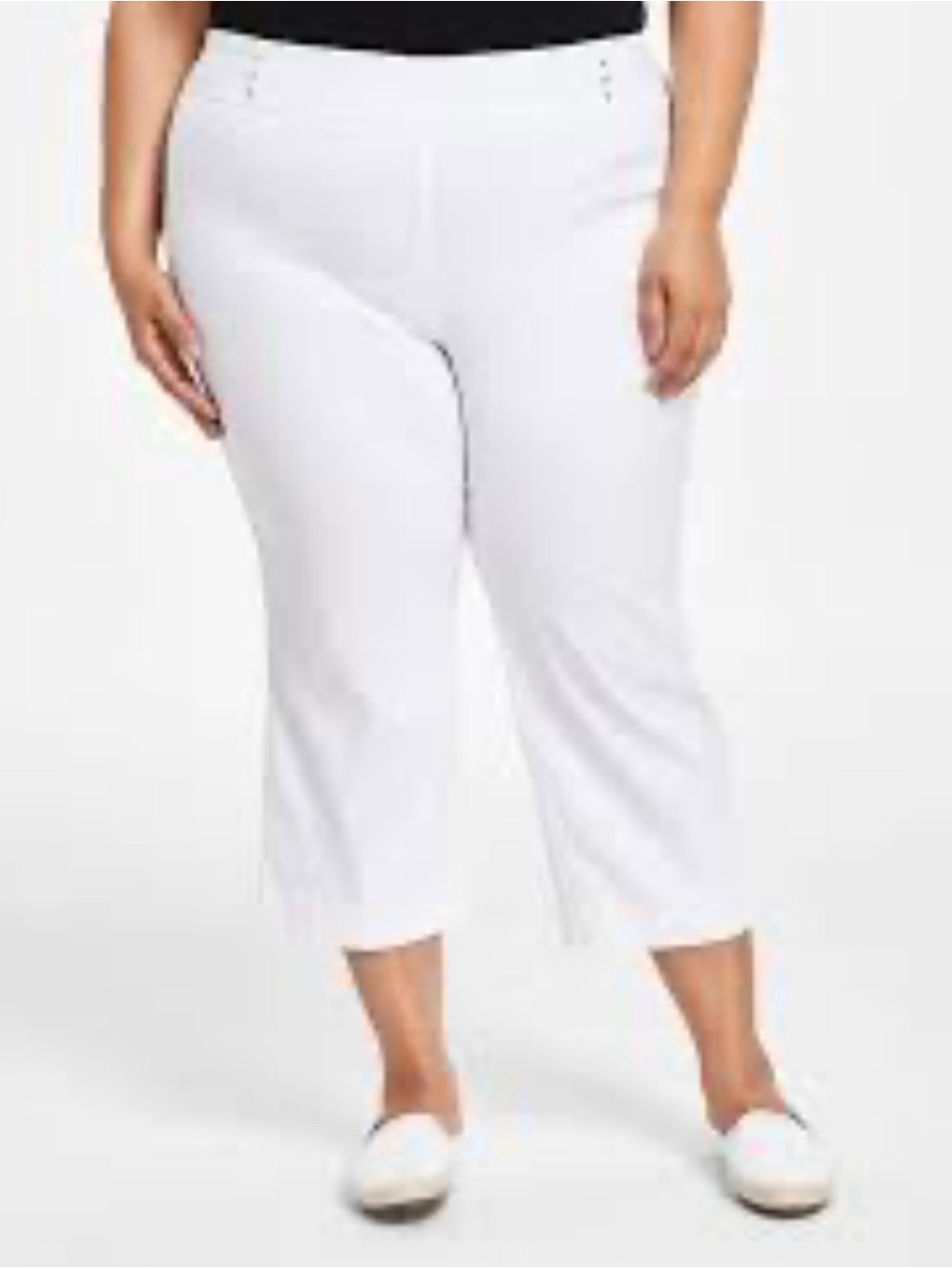 JM Collection White Crop Stretch Capris